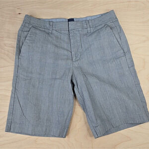 Gap Mens Shorts Size 29 Classic Flat Front Grey Hounds tooth 100% Cotton